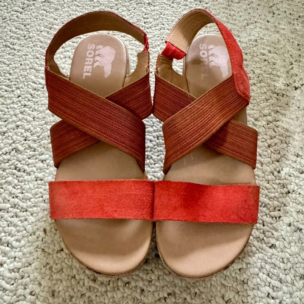 SOREL Women's Red Platform Sandals